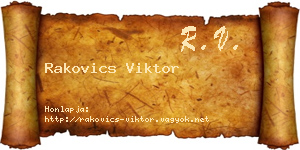 Rakovics Viktor névjegykártya